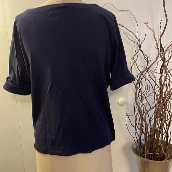 Lauren Ralph Lauren Stretch Cotton Boatneck Tee - Picture 4 of 6